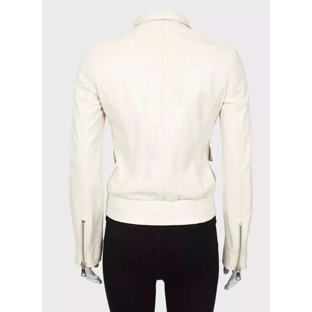 Dolce & Gabbana Jacket White Leather Very good - Inside View