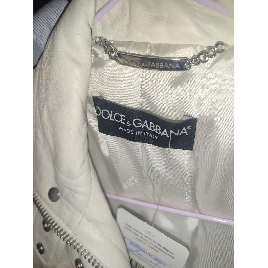 Dolce & Gabbana Jacket White Leather Very good - Box View
