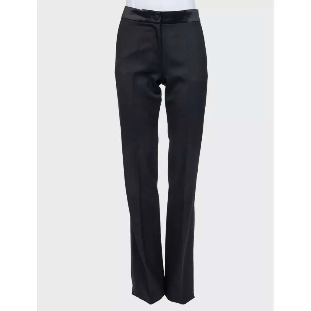 Saint Laurent Suit with Long Jacket Black Silk Very good - Model View