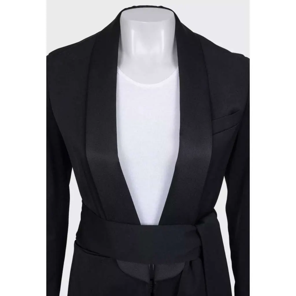 Saint Laurent Suit with Long Jacket Black Silk Very good - Box View