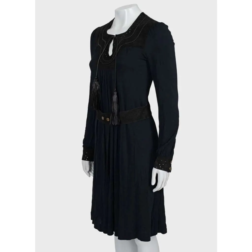 Gucci Fitted Dress with Faux Belt Blue Very good - Back View