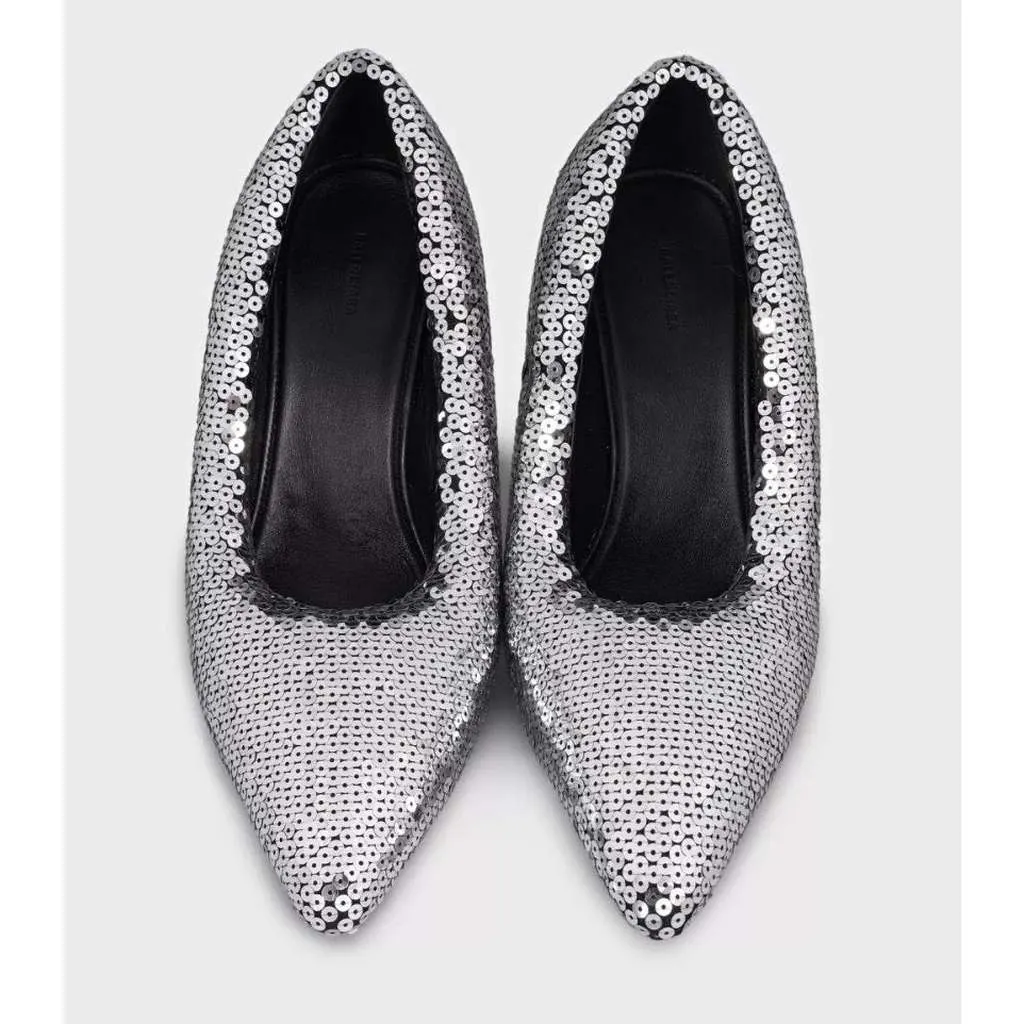 Balenciaga Sequin Stiletto Pumps Black Leather Very good - Inside View