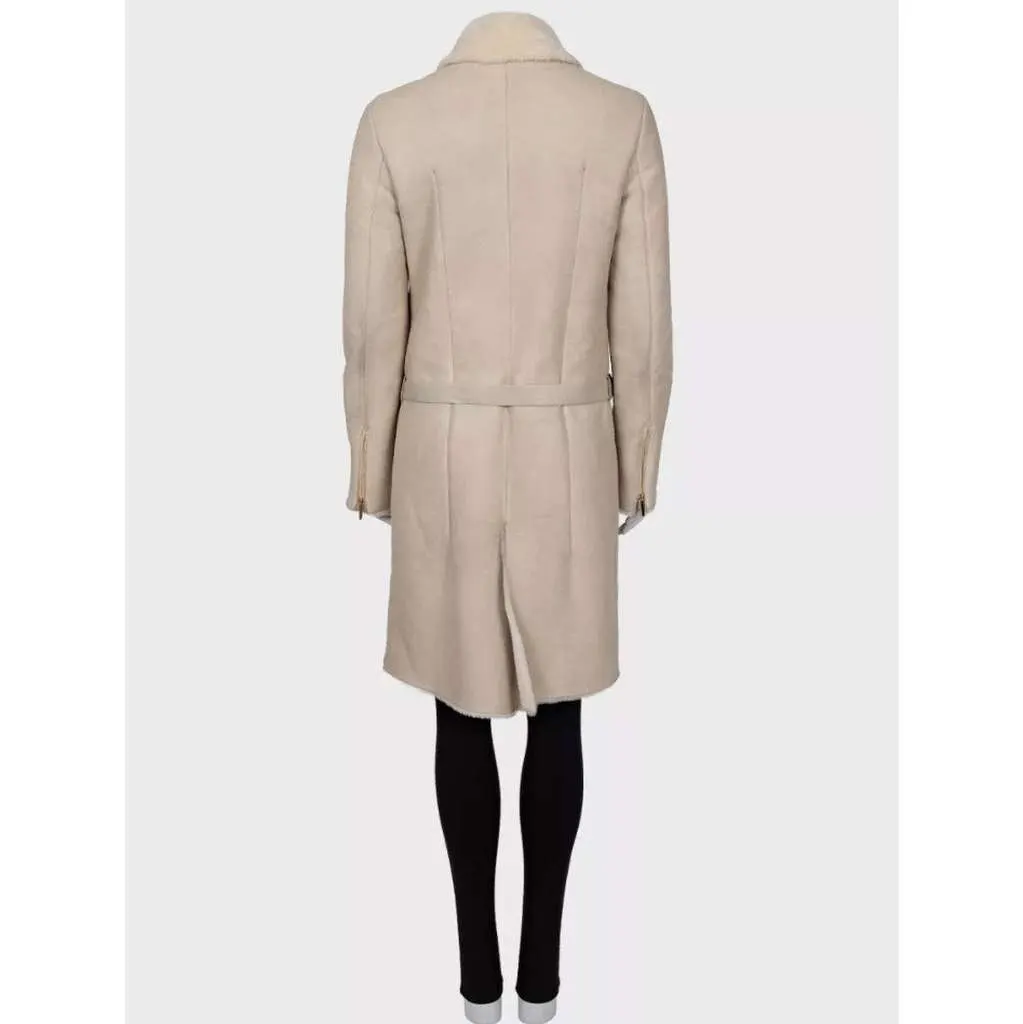 Gucci Zip Sleeve Coat Beige Leather Very good - Inside View