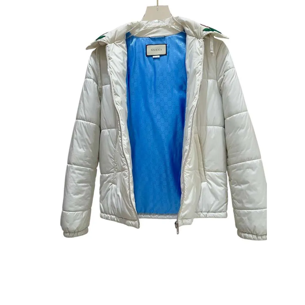 Gucci Collar Vest Puffer Jacket White Cotton Very good - Model View