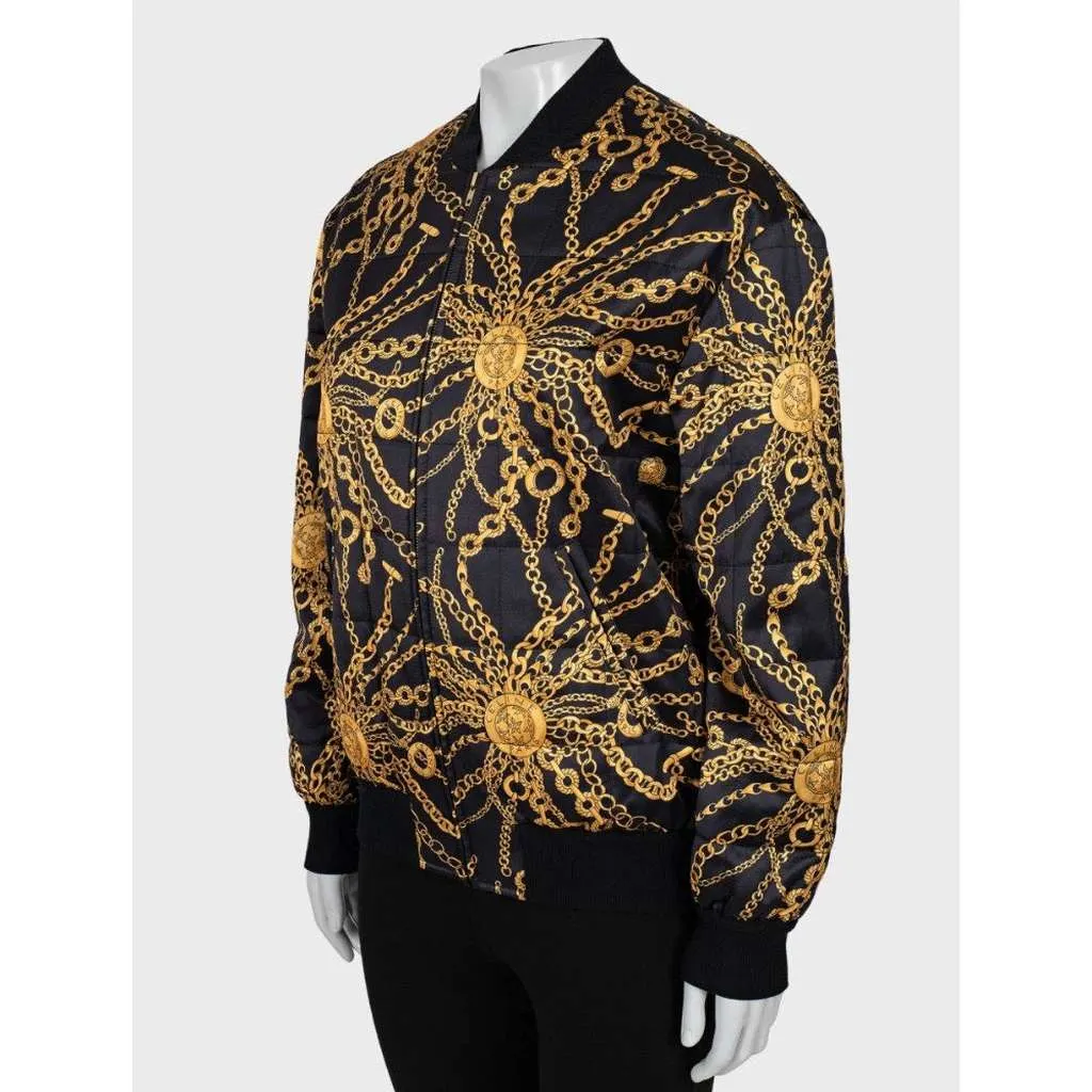 Celine Signature Print Bomber Jacket Black Wool Very good - Back View