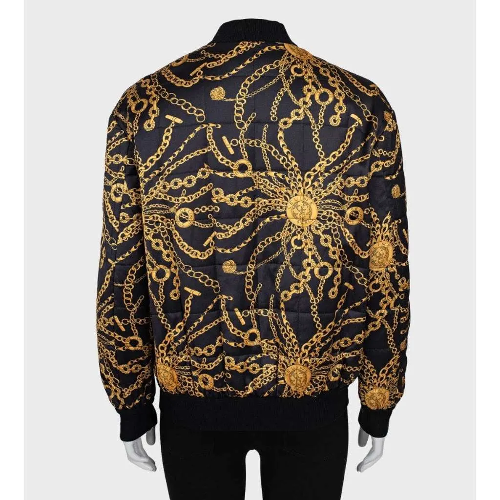 Celine Signature Print Bomber Jacket Black Wool Very good - Inside View