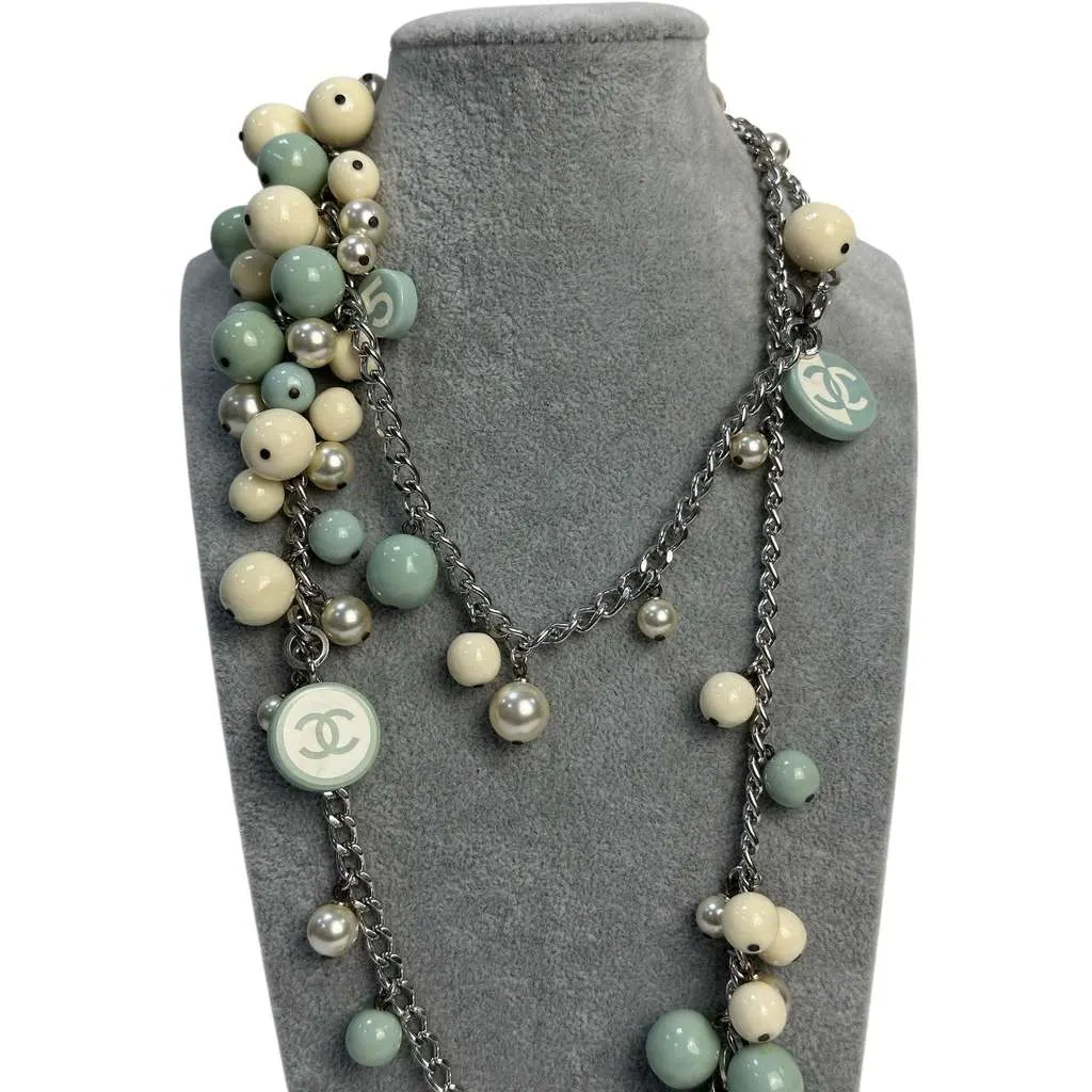 Chanel jewelry set of necklace and Black Lace Very good - Back View