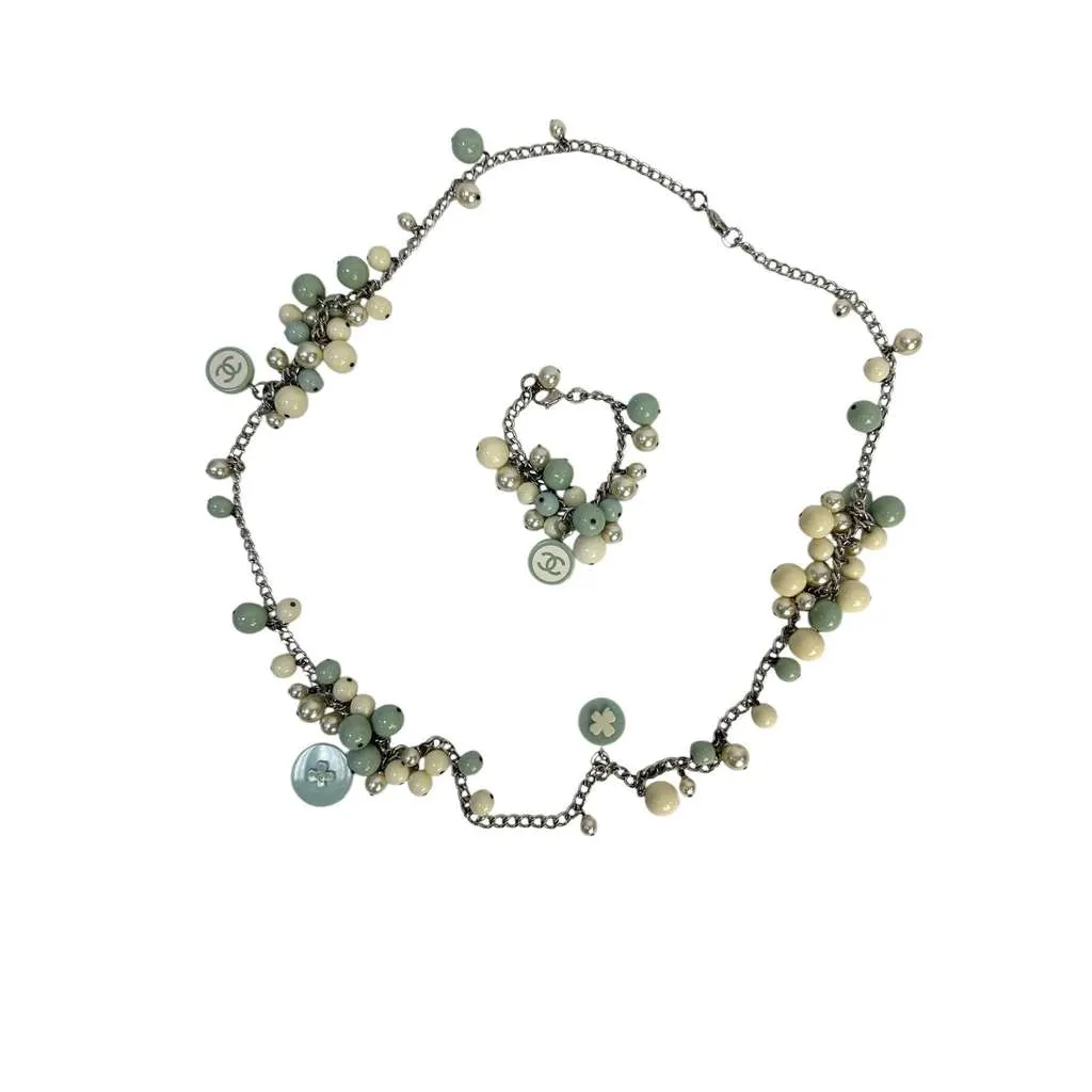 Chanel jewelry set of necklace and Black Lace Very good - Box View