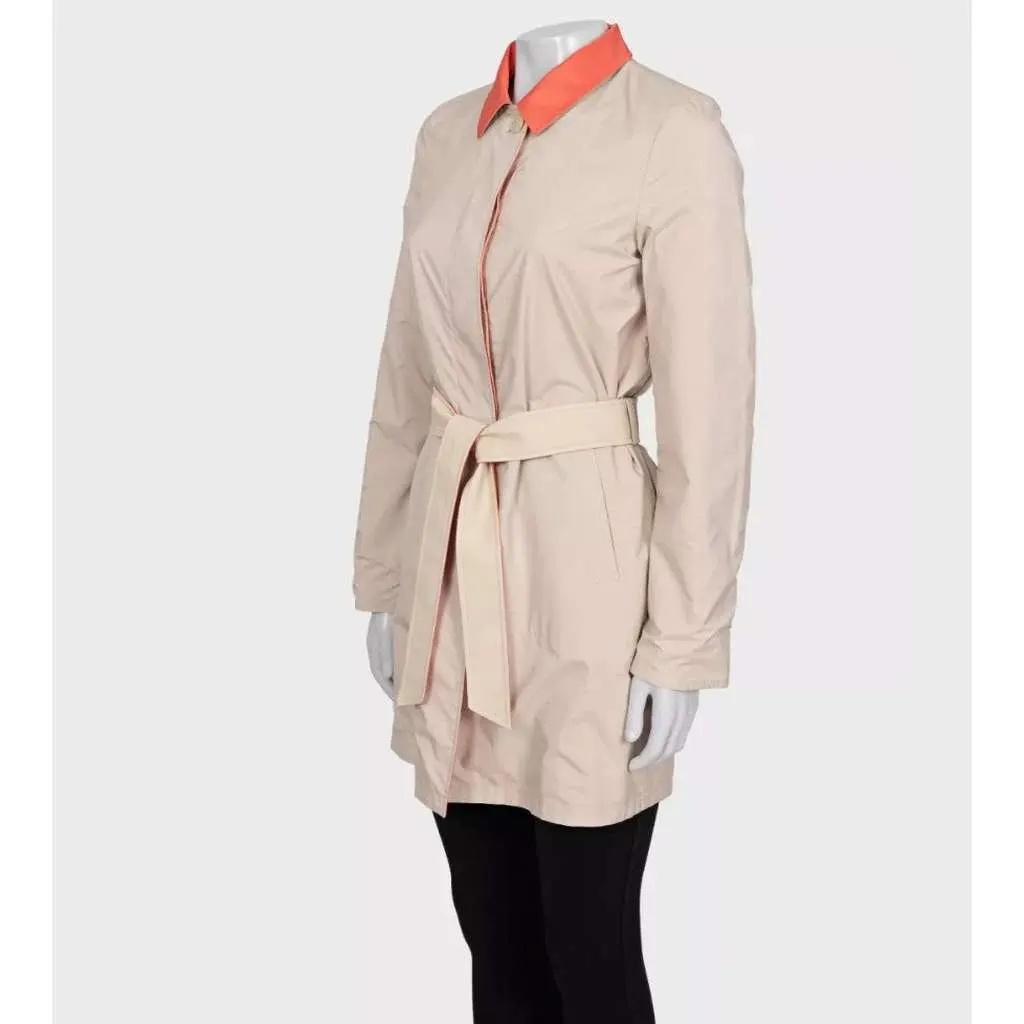 Loro Piana Reversible Buttoned Coat Beige Silk Very good - Back View