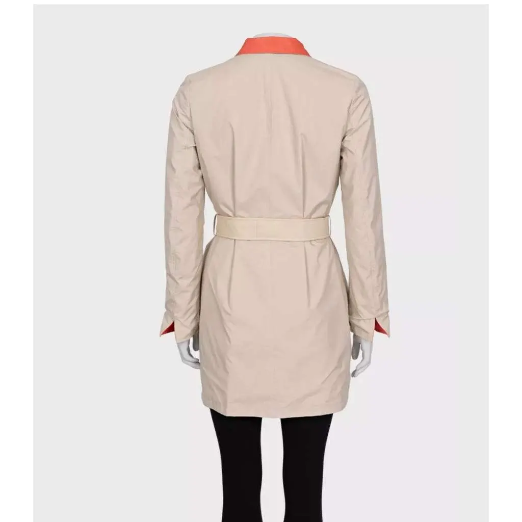 Loro Piana Reversible Buttoned Coat Beige Silk Very good - Inside View