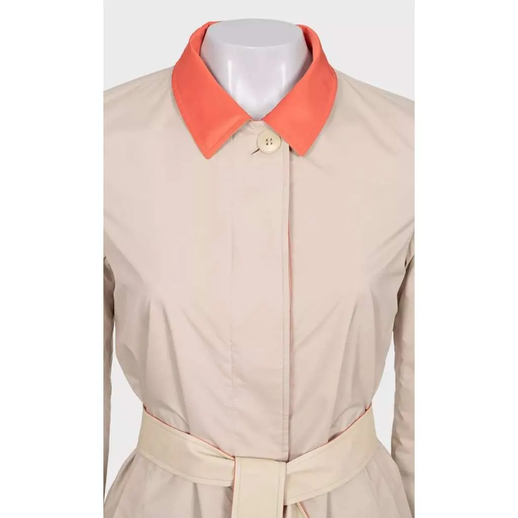 Loro Piana Reversible Buttoned Coat Beige Silk Very good - Model View