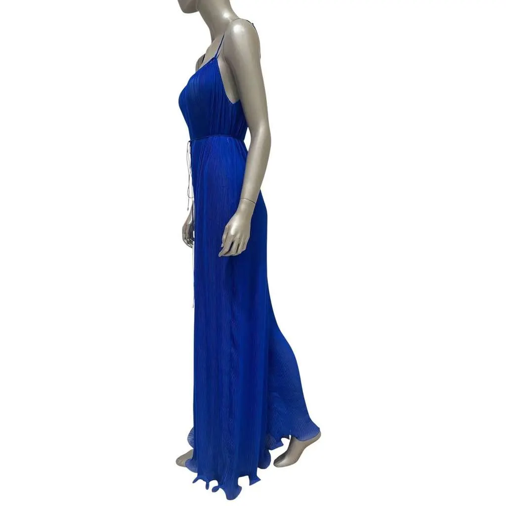 Stella McCartney Pleated Maxi Dress Blue Very good - Back View