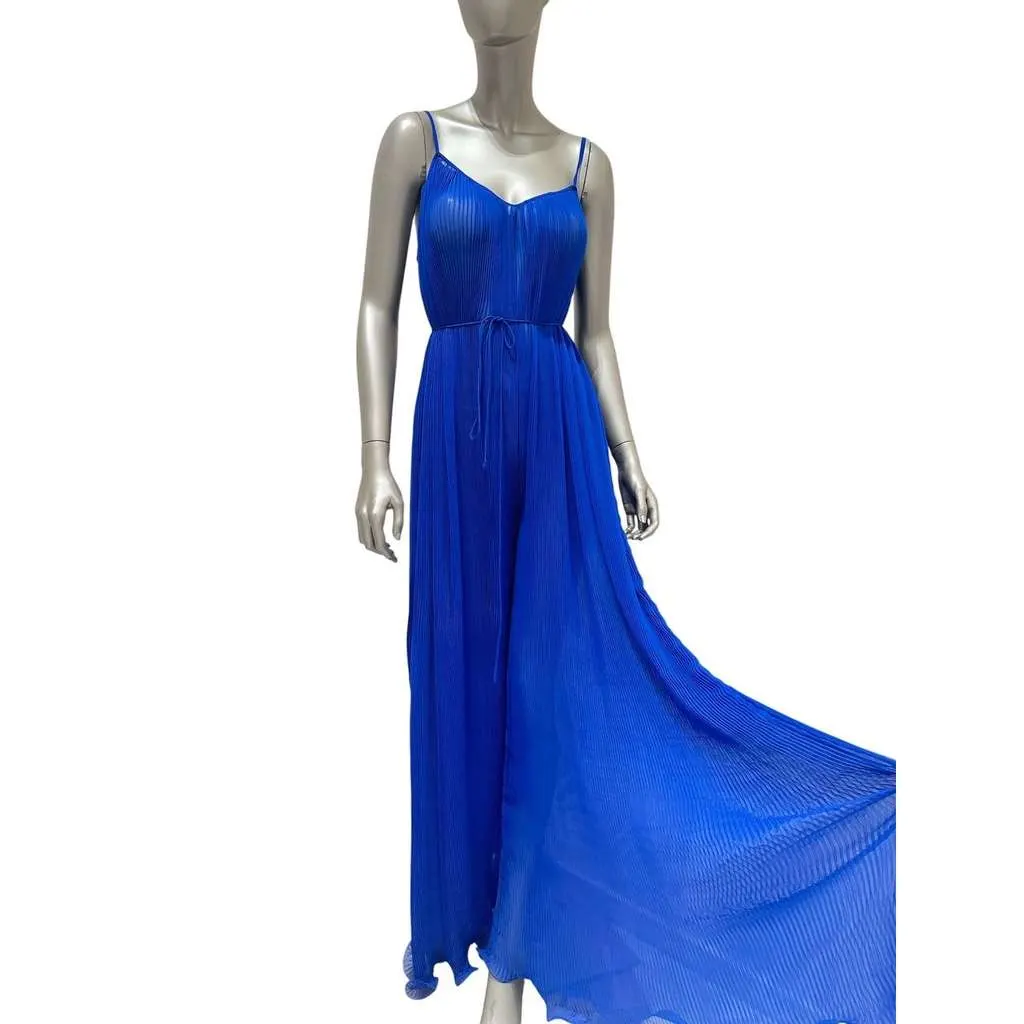 Stella McCartney Pleated Maxi Dress Blue Very good - Model View