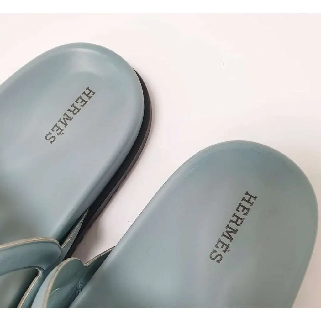 Hermès Hermes Extra Sandals Flip Flops Blue Leather Very good - Inside View