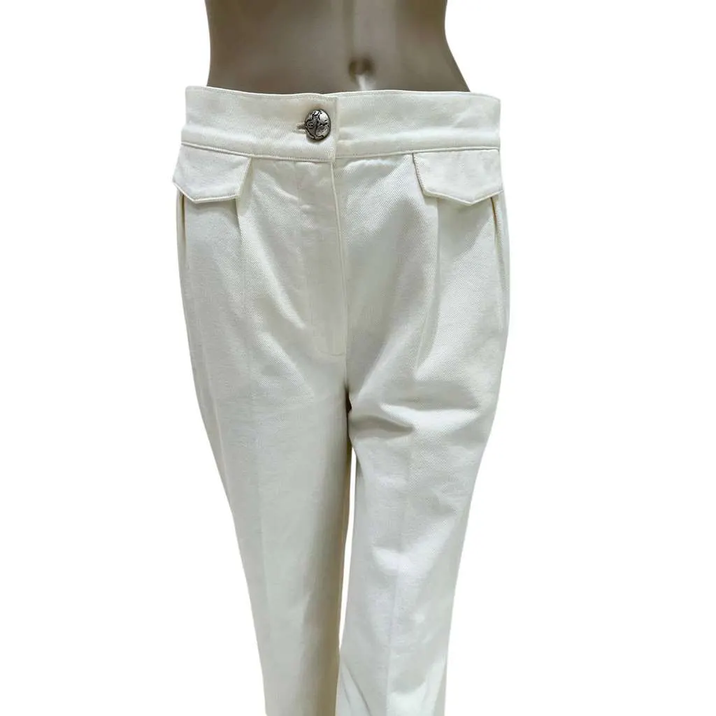 Chanel Globalization Pants White Cotton Very good - Inside View