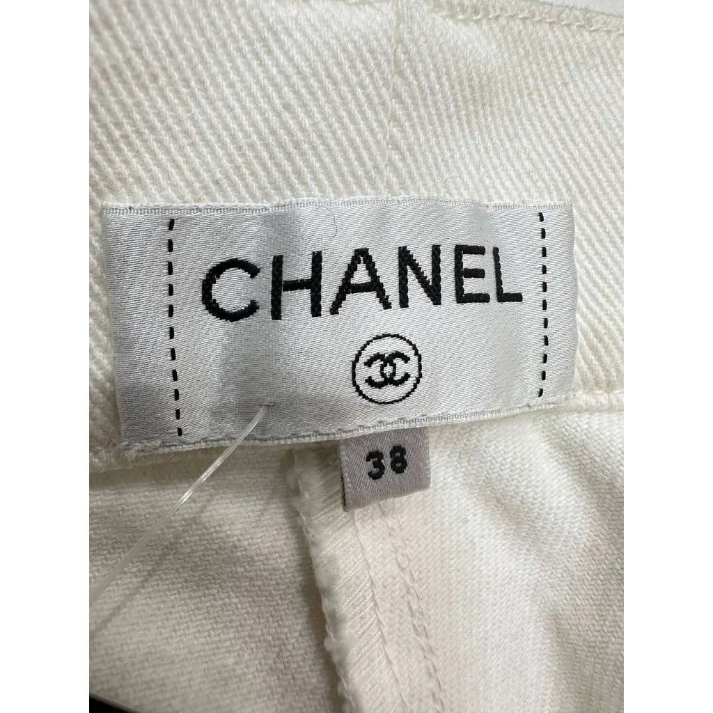 Chanel Globalization Pants White Cotton Very good - Model View