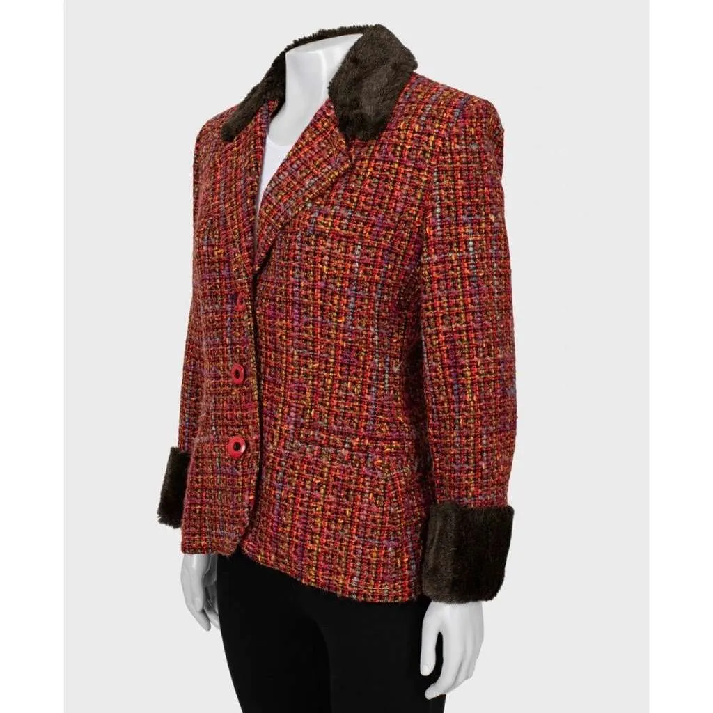 Saint Laurent Jacket 42 MultiColor Wool Very good - Back View