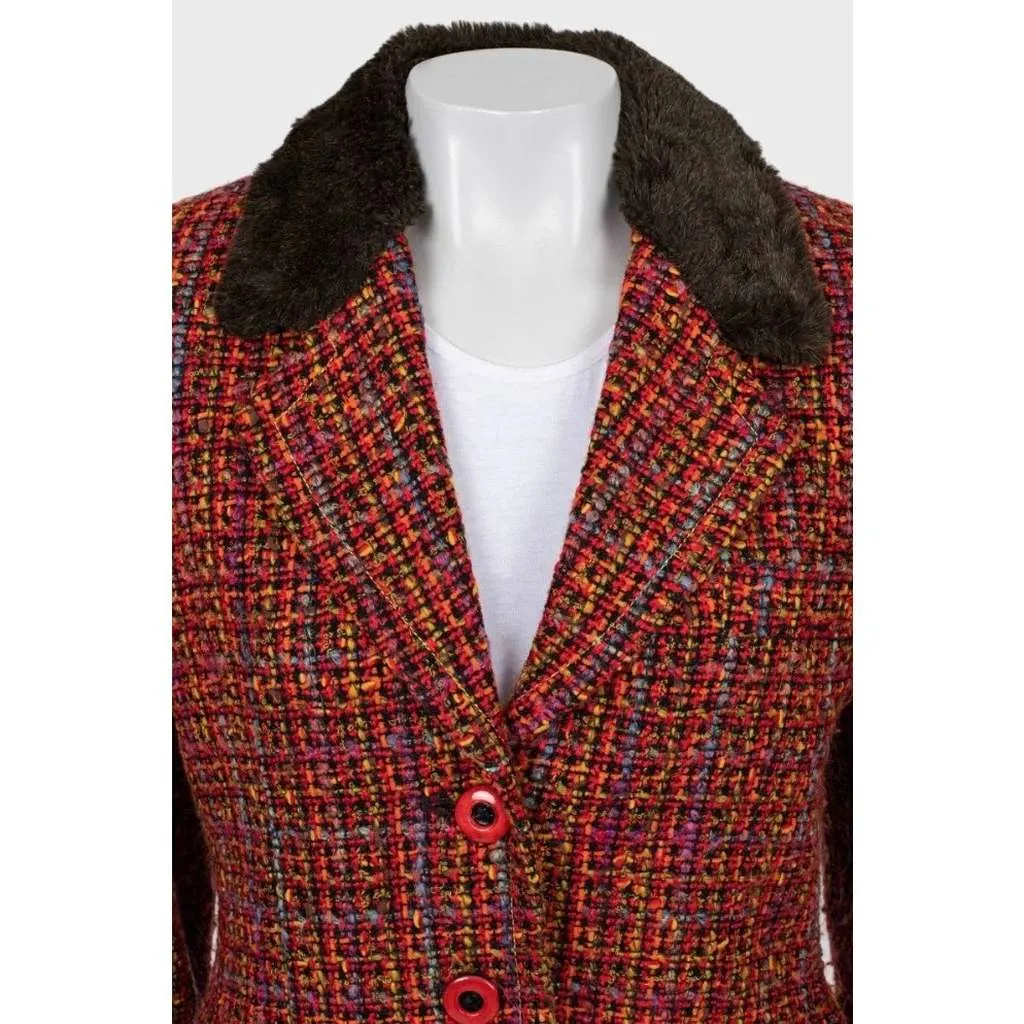 Saint Laurent Jacket 42 MultiColor Wool Very good - Model View