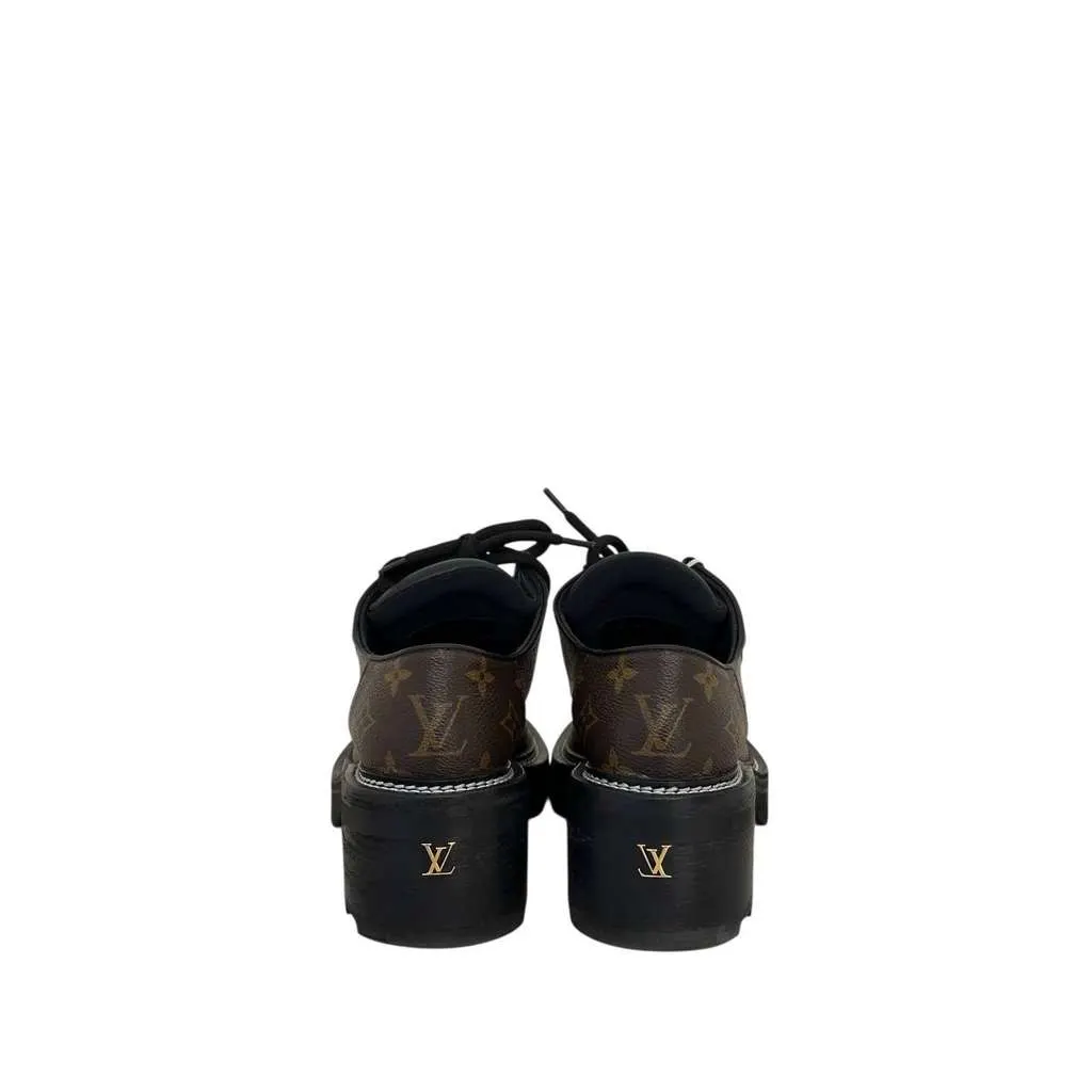 Louis Vuitton Monogram Beaubourg Platform Derby Black Leather Very good - Model View