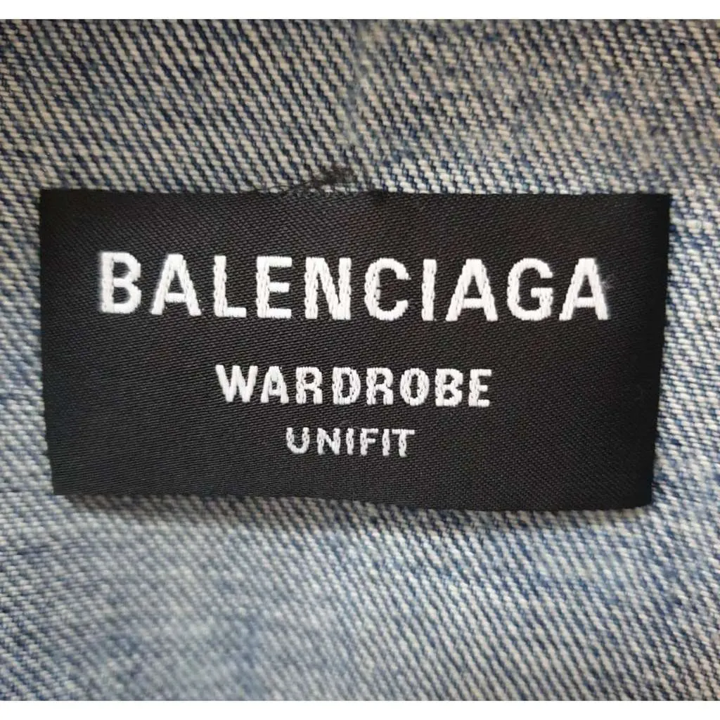 Balenciaga All Over Logo Oversized Jacket Black Denim Very good - Inside View