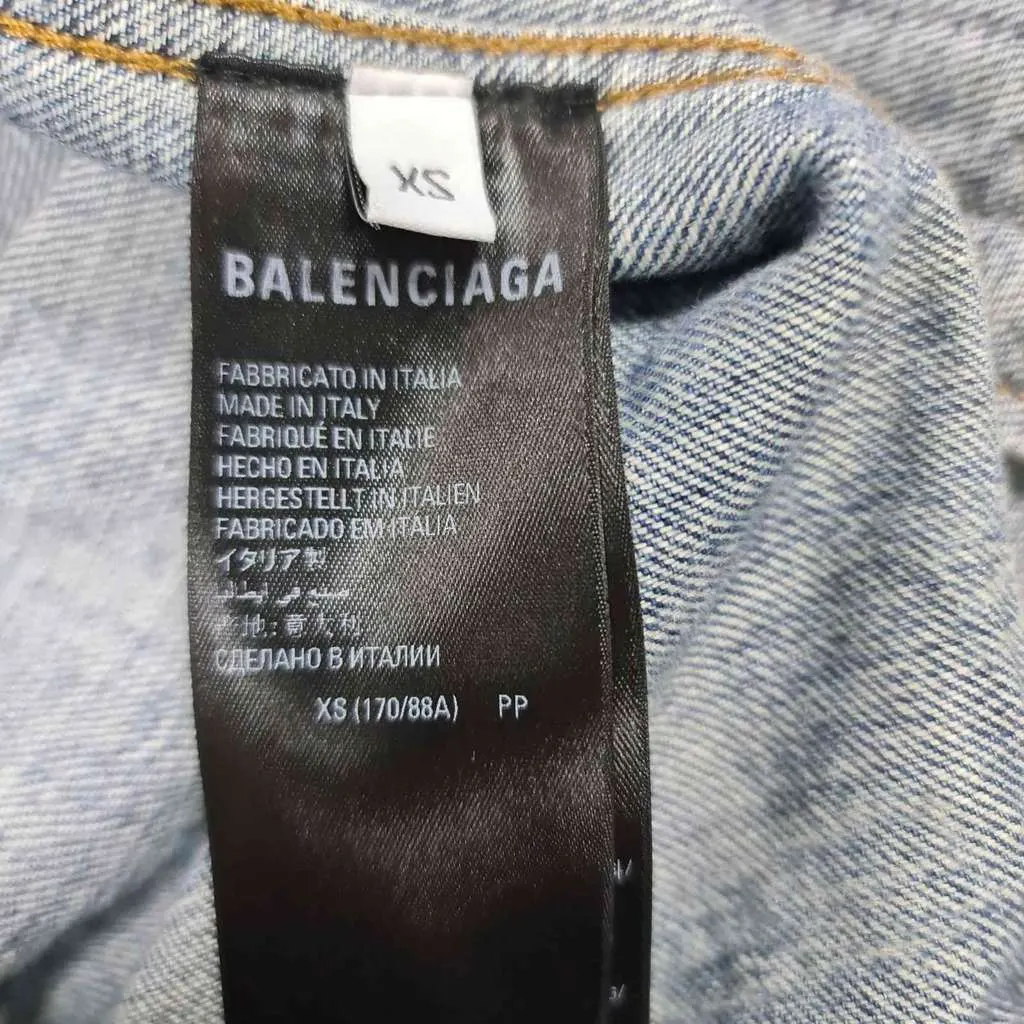 Balenciaga All Over Logo Oversized Jacket Black Denim Very good - Model View