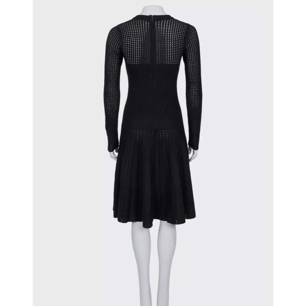 Alaïa Fitted Perforated Zipper Dress Black Cotton Very good - Inside View