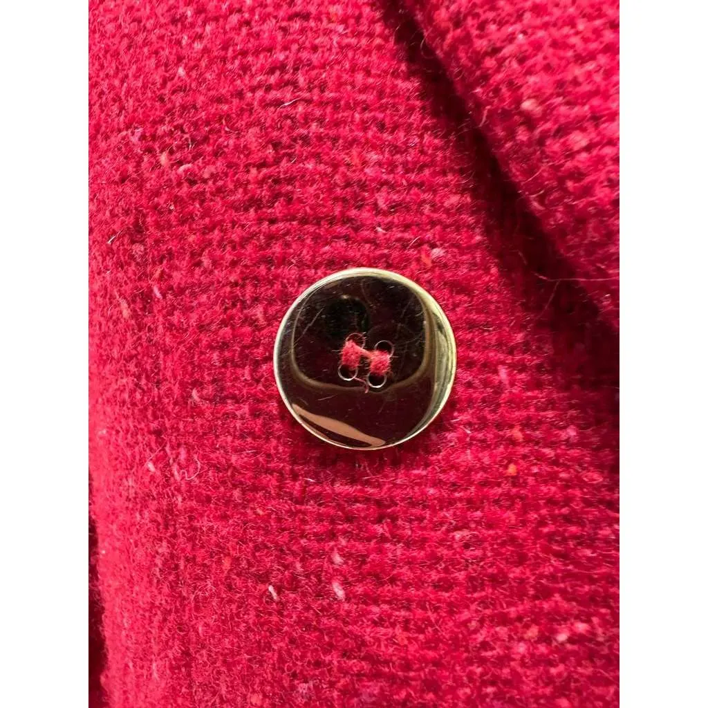 Saint Laurent Double Breasted Blazer Red Tweed Very good - Model View