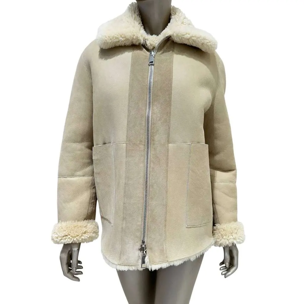 Bottega Veneta Luxurious 2 Way Jacket Black Shearling Very good - Back View