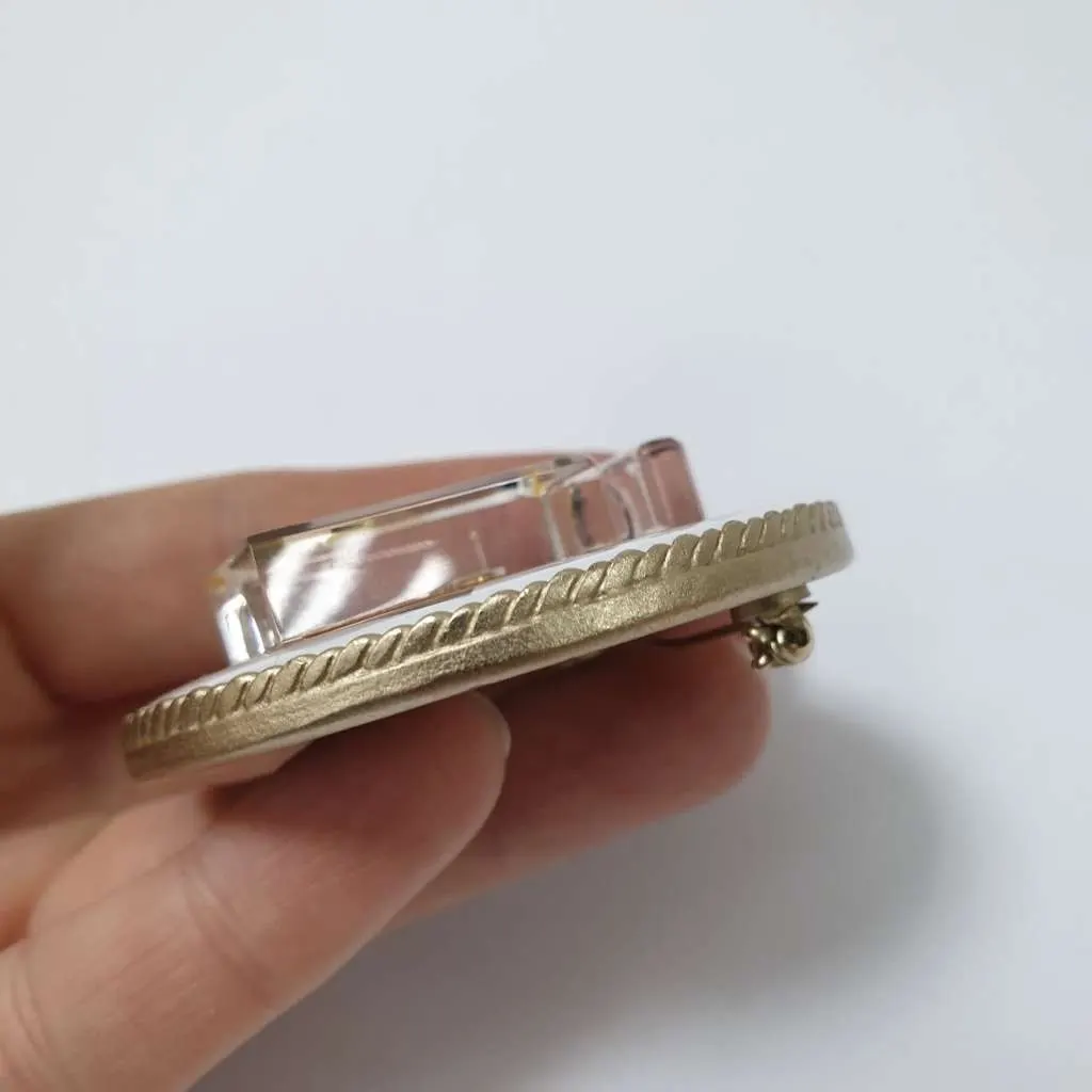Chanel First Perfume Bottle Clear Brooch Black Very good - Box View