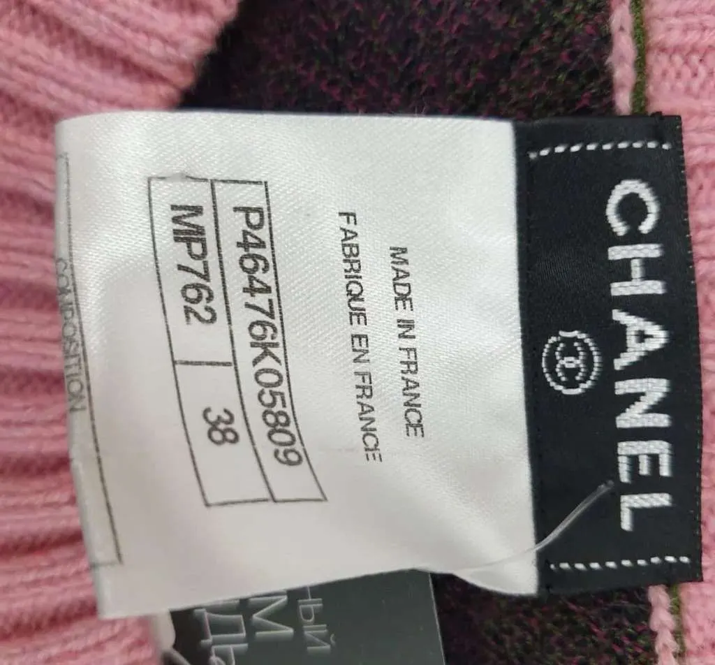 Chanel Top Shoulder Buttons Blue Cotton Very good - Model View