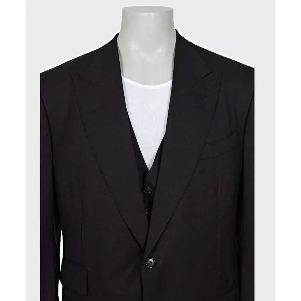 Tom Ford ’ Three Piece Suit Black Wool Very good - Box View
