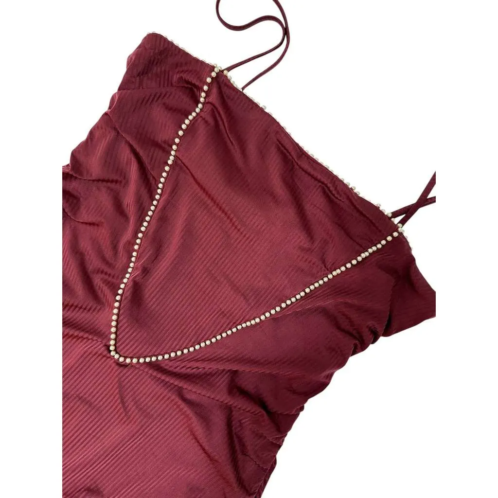 Chanel Swimsuit Burgundy Cotton Very good - Inside View