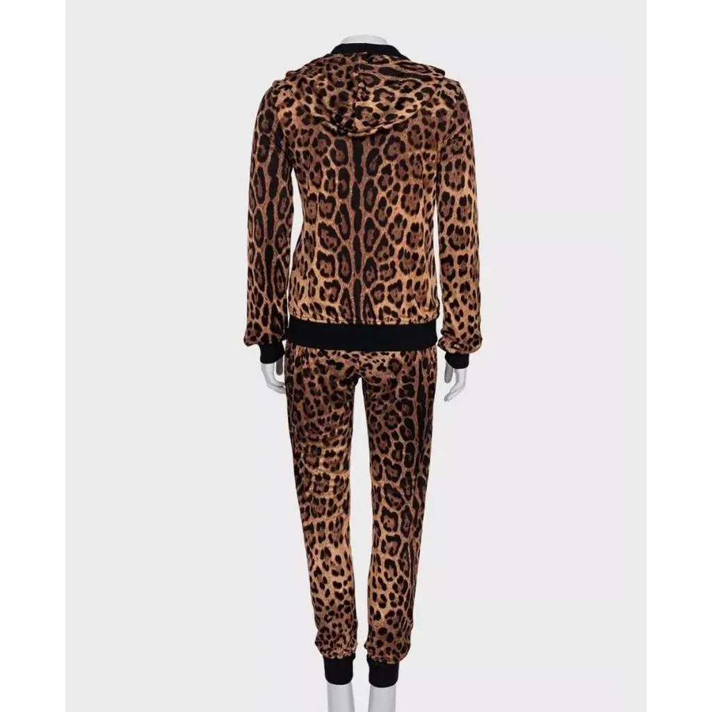 Dolce & Gabbana Leopard Print Three Piece Suit Brown Cotton Very good - Inside View