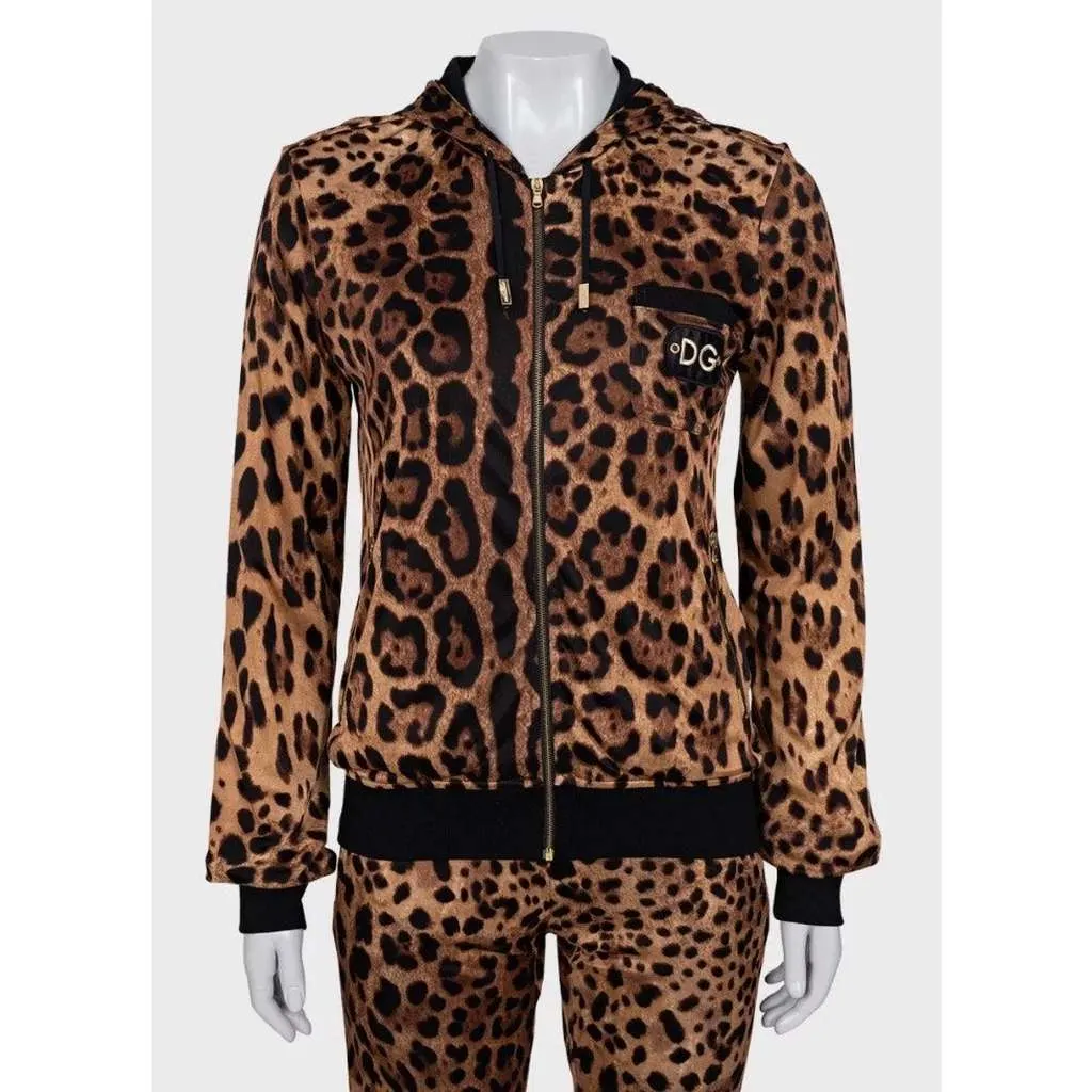 Dolce & Gabbana Leopard Print Three Piece Suit Brown Cotton Very good - Box View