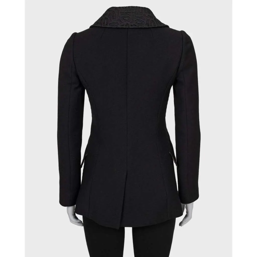 Dolce & Gabbana Coat with Buttons Black Wool Very good - Inside View