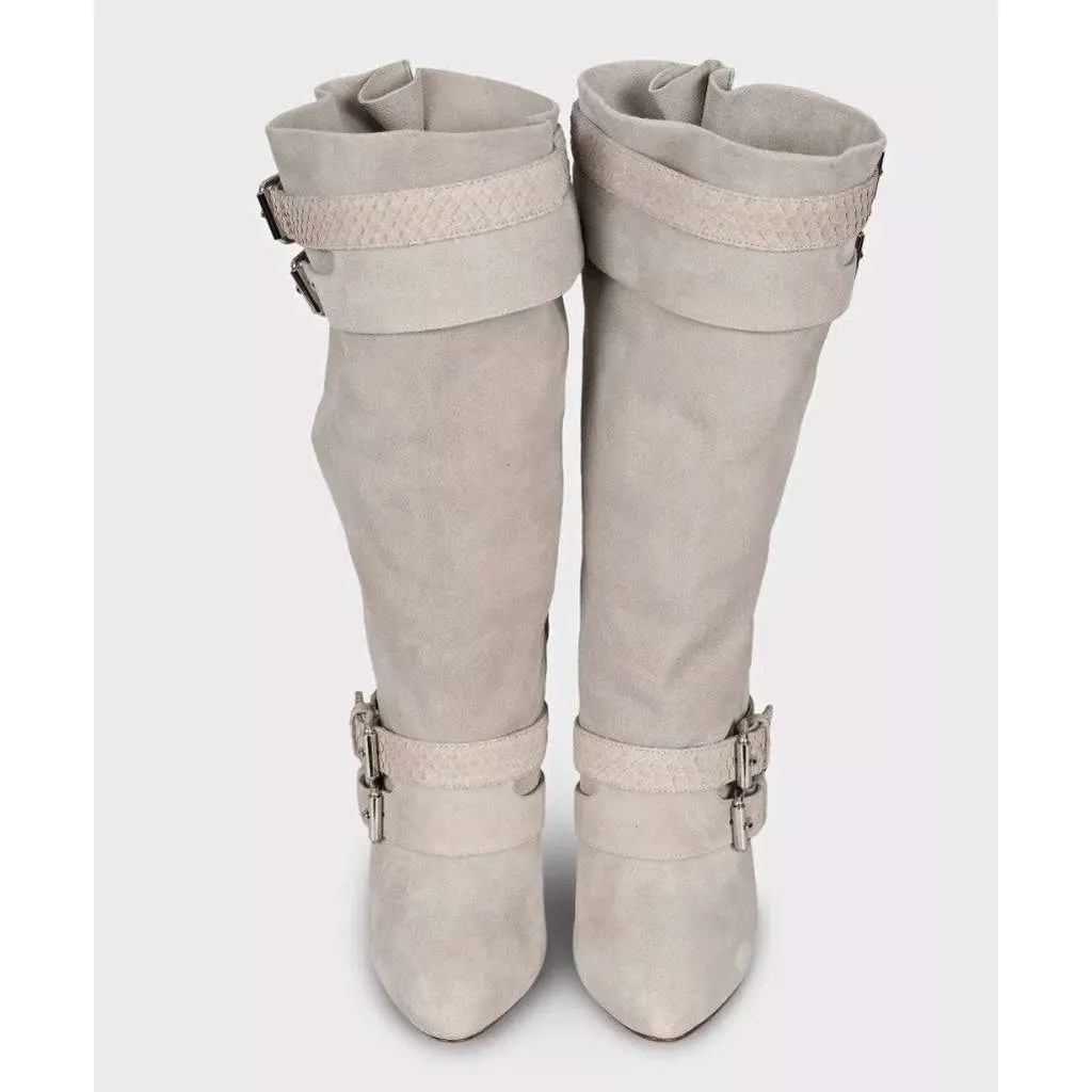 Christian Louboutin Boots Grey Leather Very good - Back View