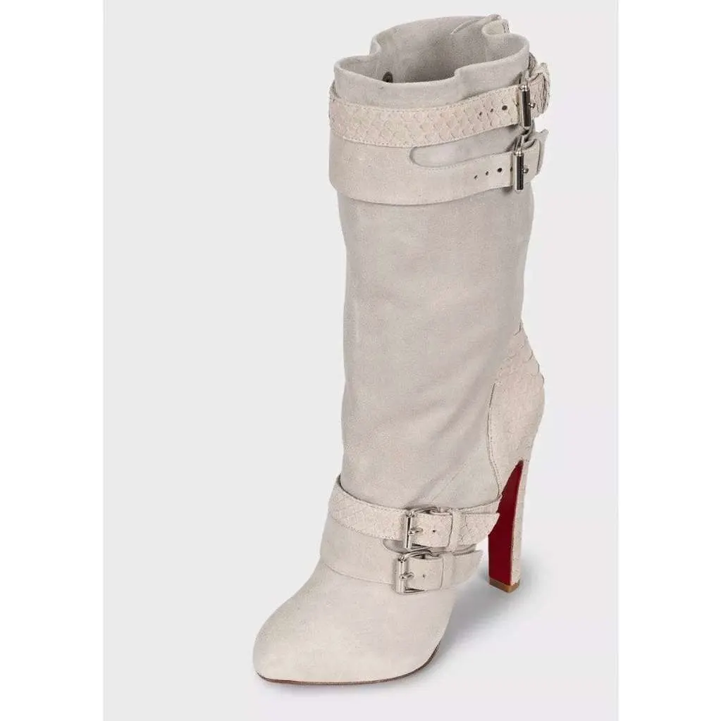 Christian Louboutin Boots Grey Leather Very good - Inside View
