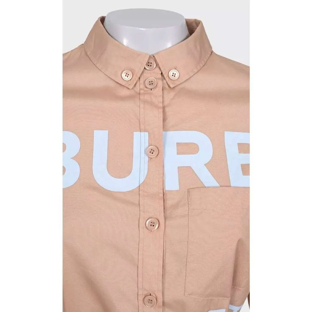 Burberry Shirt Dress Brown Cotton Very good - Model View