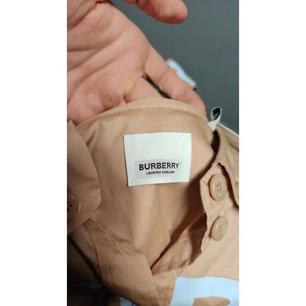 Burberry Shirt Dress Brown Cotton Very good - Box View