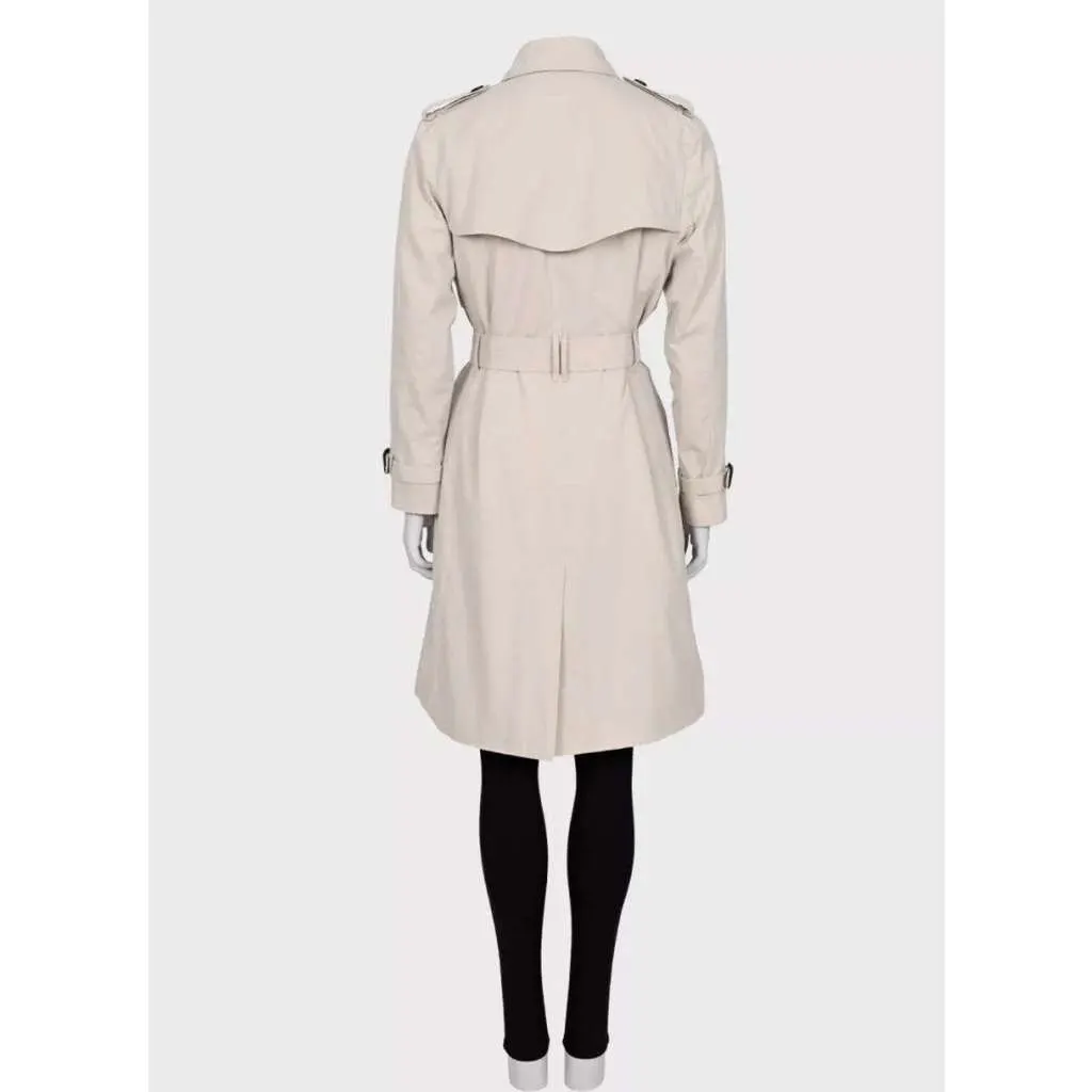 Burberry Double Breasted Trench Coat White Cotton Very good - Inside View