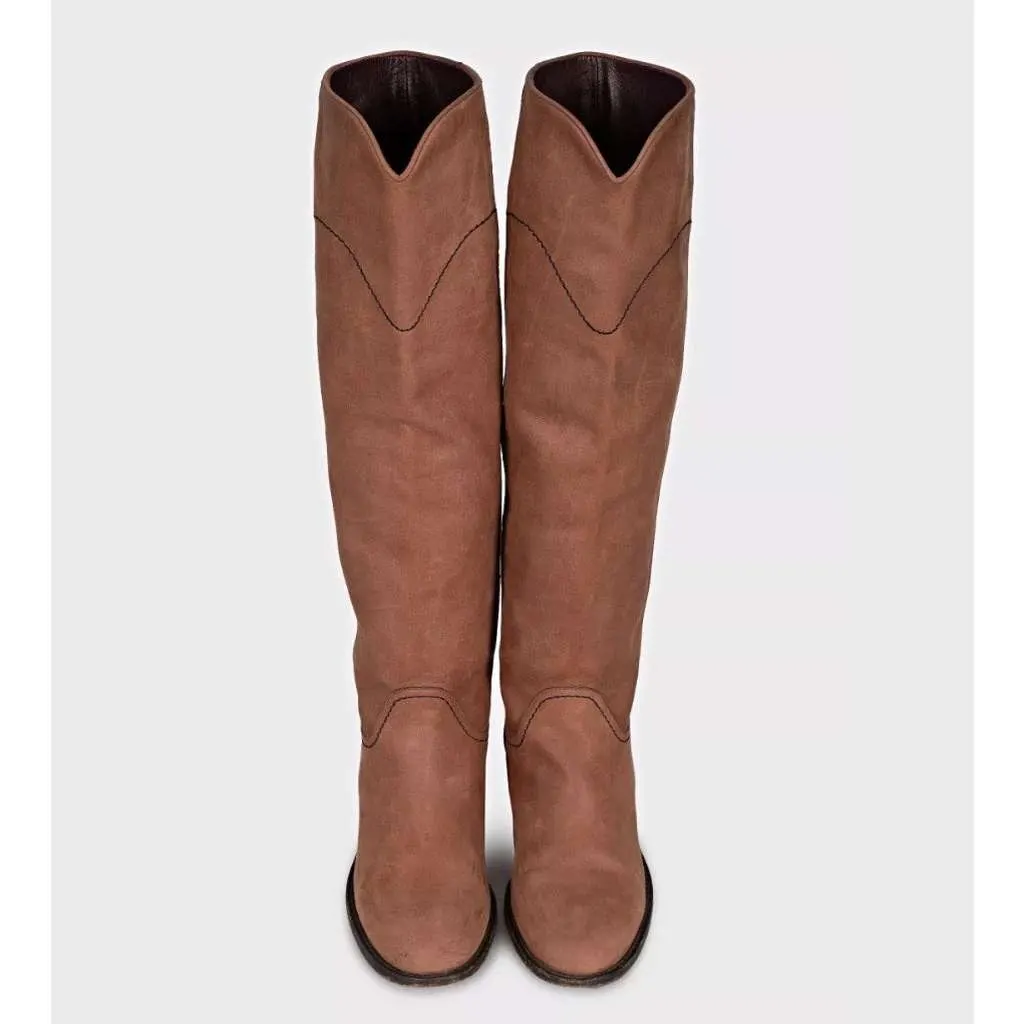Chanel Matte Round Toe Slip On Brown Leather Good - Back View