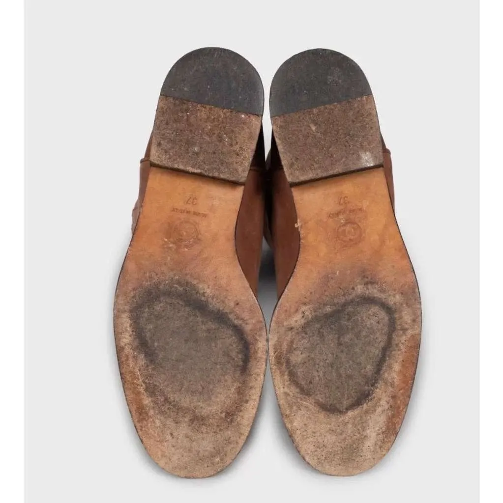 Chanel Matte Round Toe Slip On Brown Leather Good - Box View