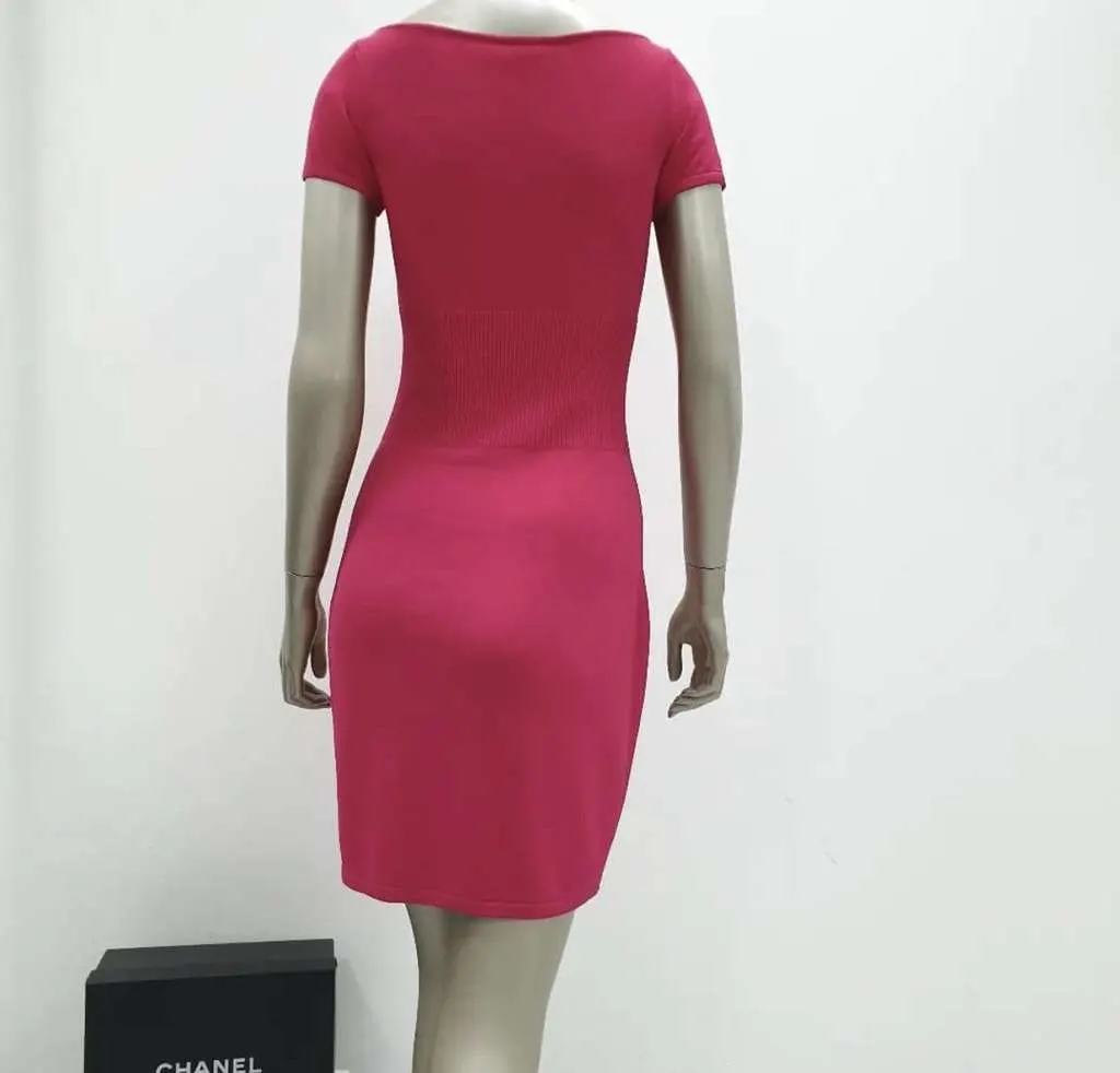 Chanel 2010 Knit Midi Sweater Dress Pink Cotton Very good - Back View