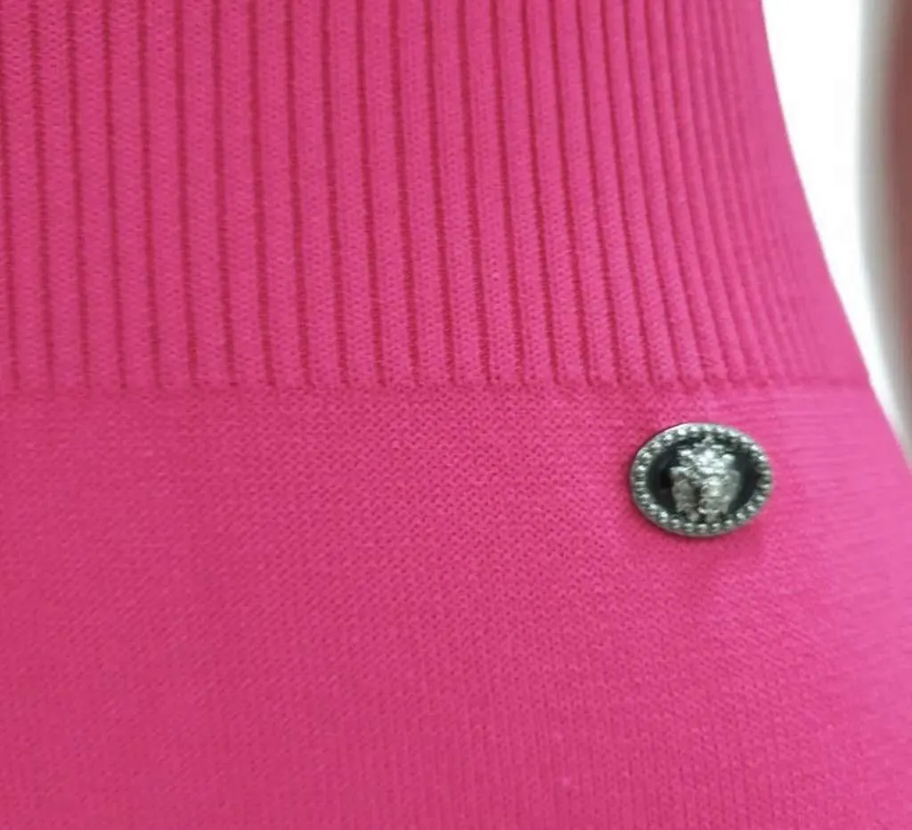 Chanel 2010 Knit Midi Sweater Dress Pink Cotton Very good - Model View