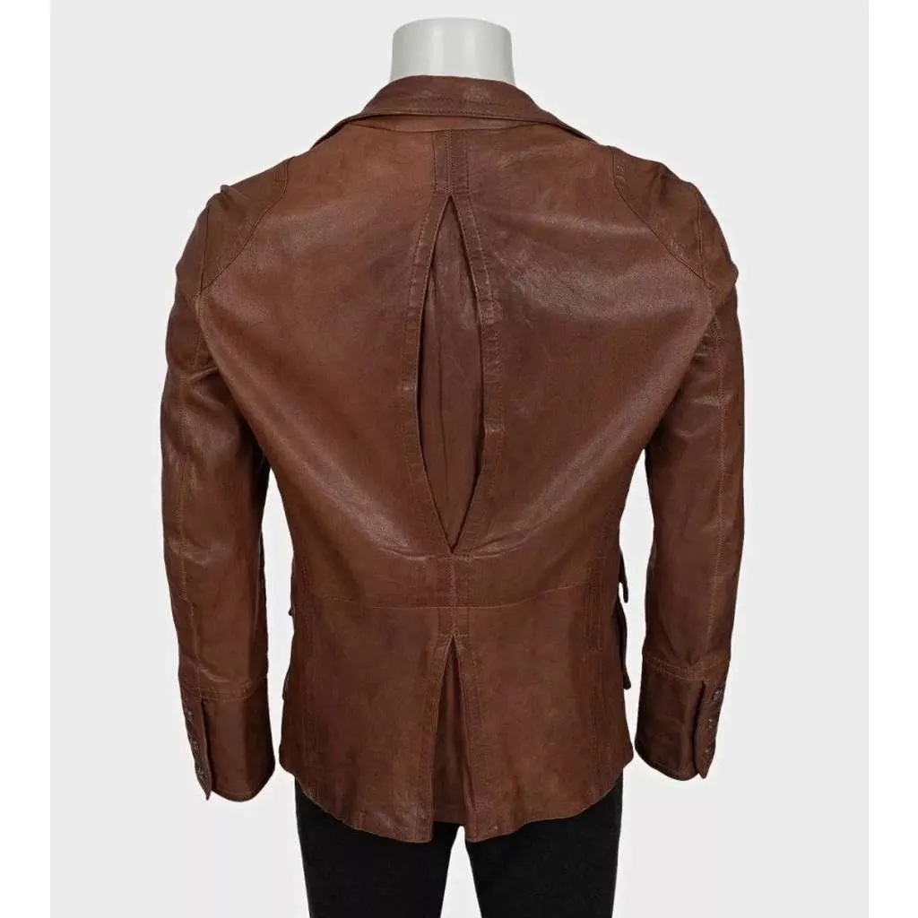 Roberto Cavalli Just Cavalli Button Down Brown Leather Very good - Inside View