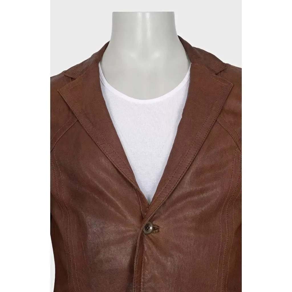 Roberto Cavalli Just Cavalli Button Down Brown Leather Very good - Model View