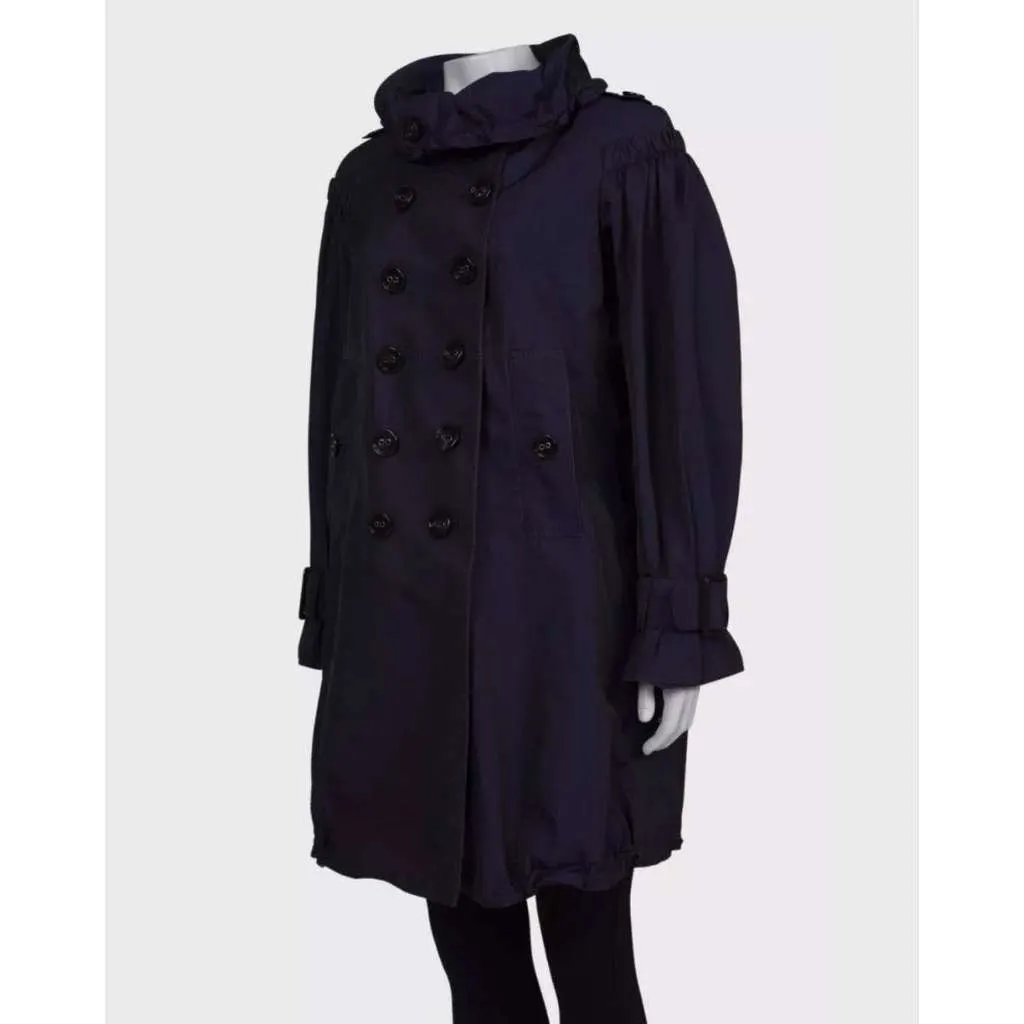 Burberry Double Breasted Coat Purple Cotton Very good - Back View