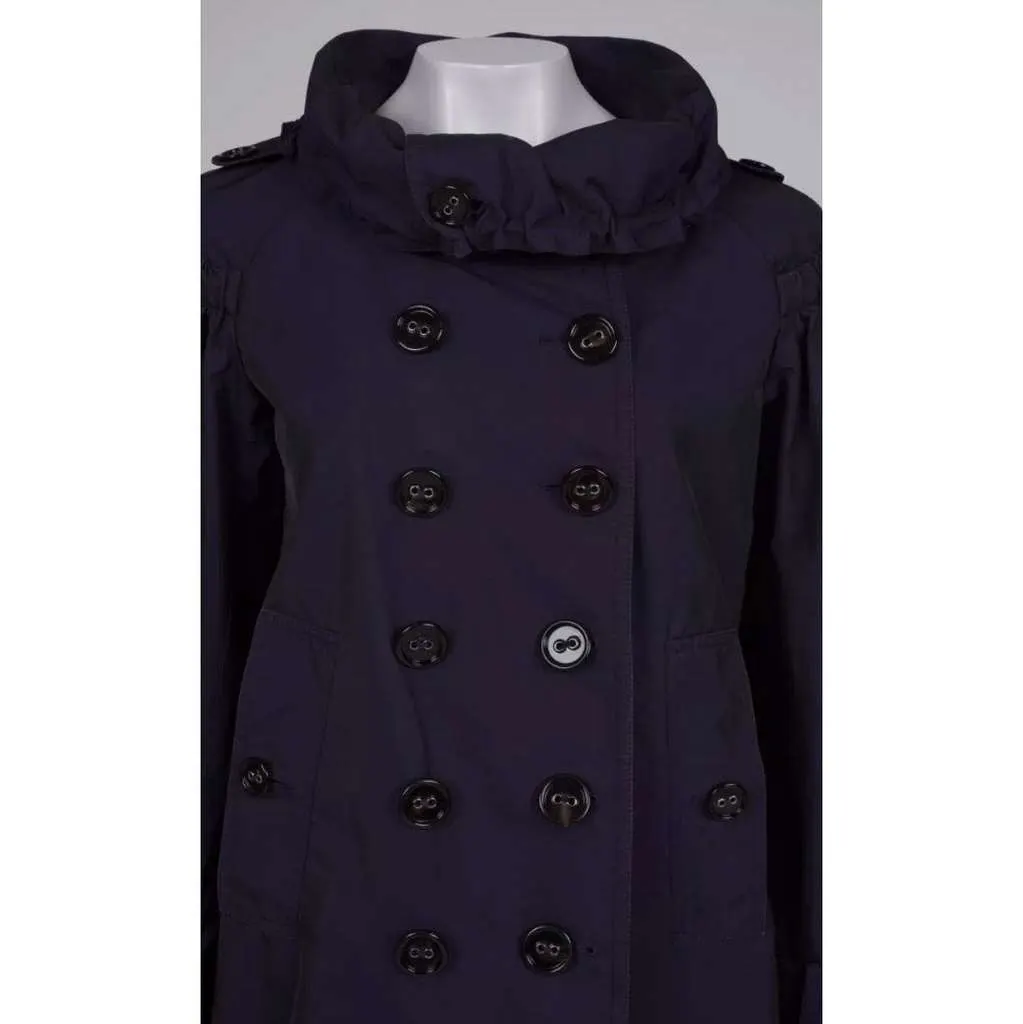 Burberry Double Breasted Coat Purple Cotton Very good - Model View