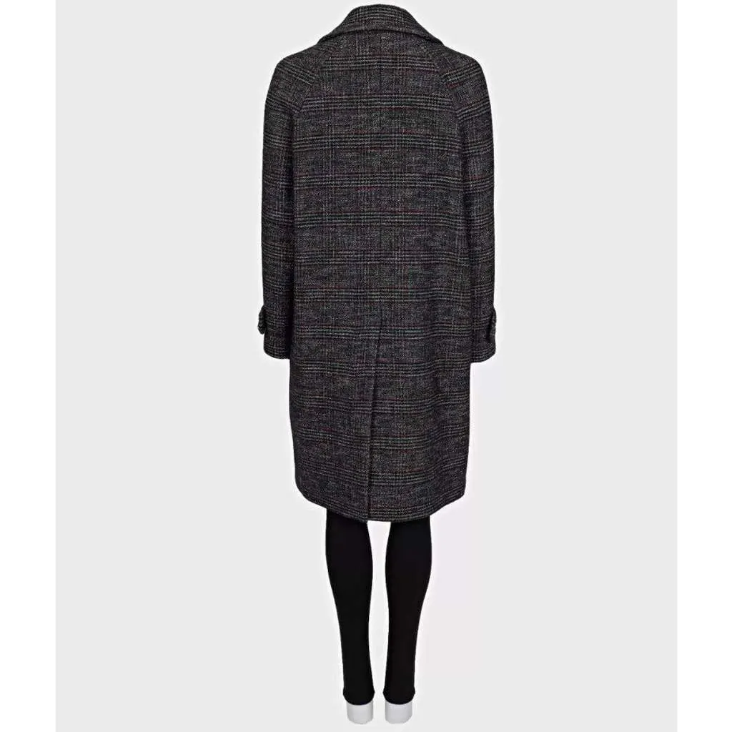 Celine Prince of Wales Check Coat Black Cotton Very good - Inside View