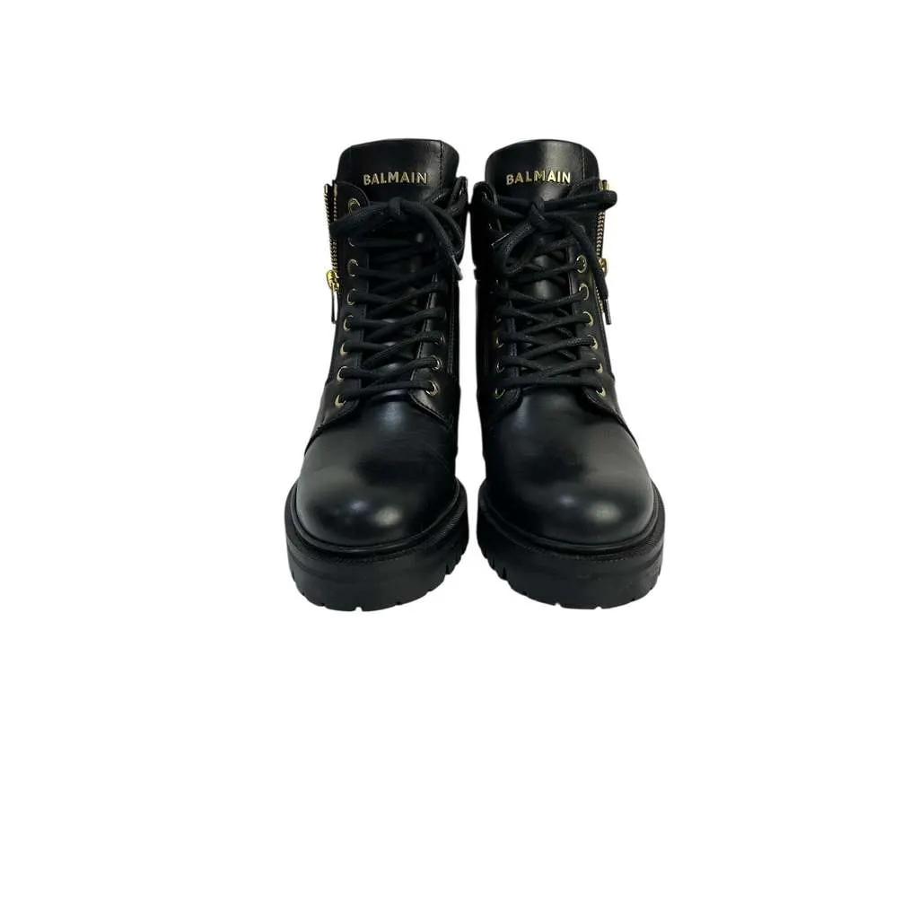 Balmain Army Ranger Zip Boots Black Leather Very good - Model View